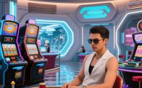 "Illustration of the most popular casino games in 2025, including poker, roulette, baccarat, online slots, and VR gaming experiences.