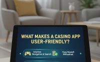 Illustration of a user-friendly casino app interface with simple navigation and secure payments.